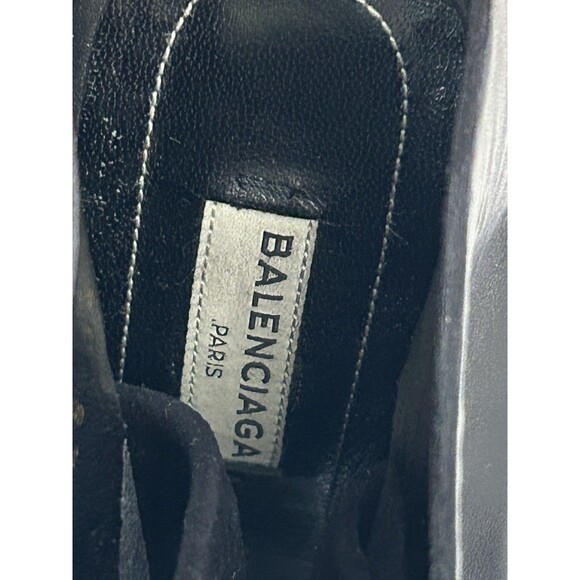BALENCIAGA Women’s Size Size 6 (36) Black leather platform Mules Peep Toe Chunky - Picture 5 of 16